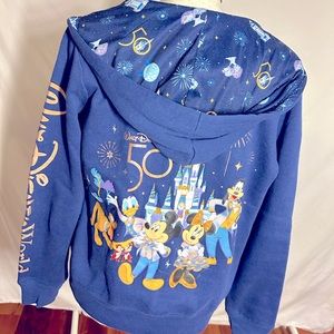 Disney 50th Anniversary Zip Hoodie NEW! Walt Disney World